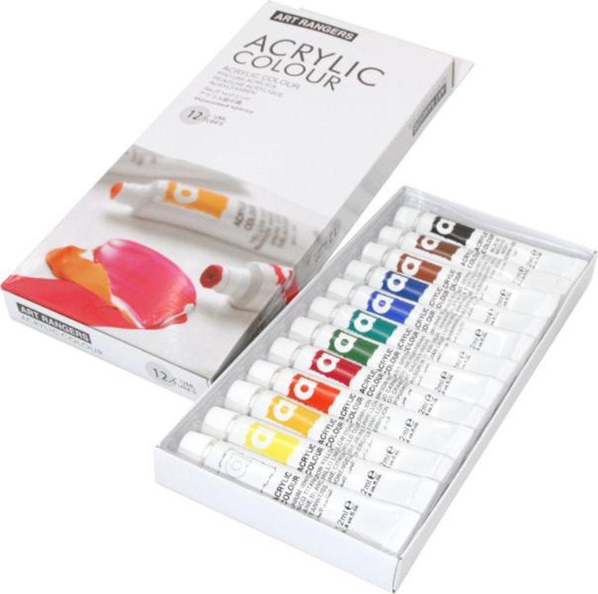 Starterskit Acrylverf | Schilderen | Acryl | Fluid Art | Art Ranger | 12 kleuren van 12 ml | Regenboog Kleuren | Cadeau